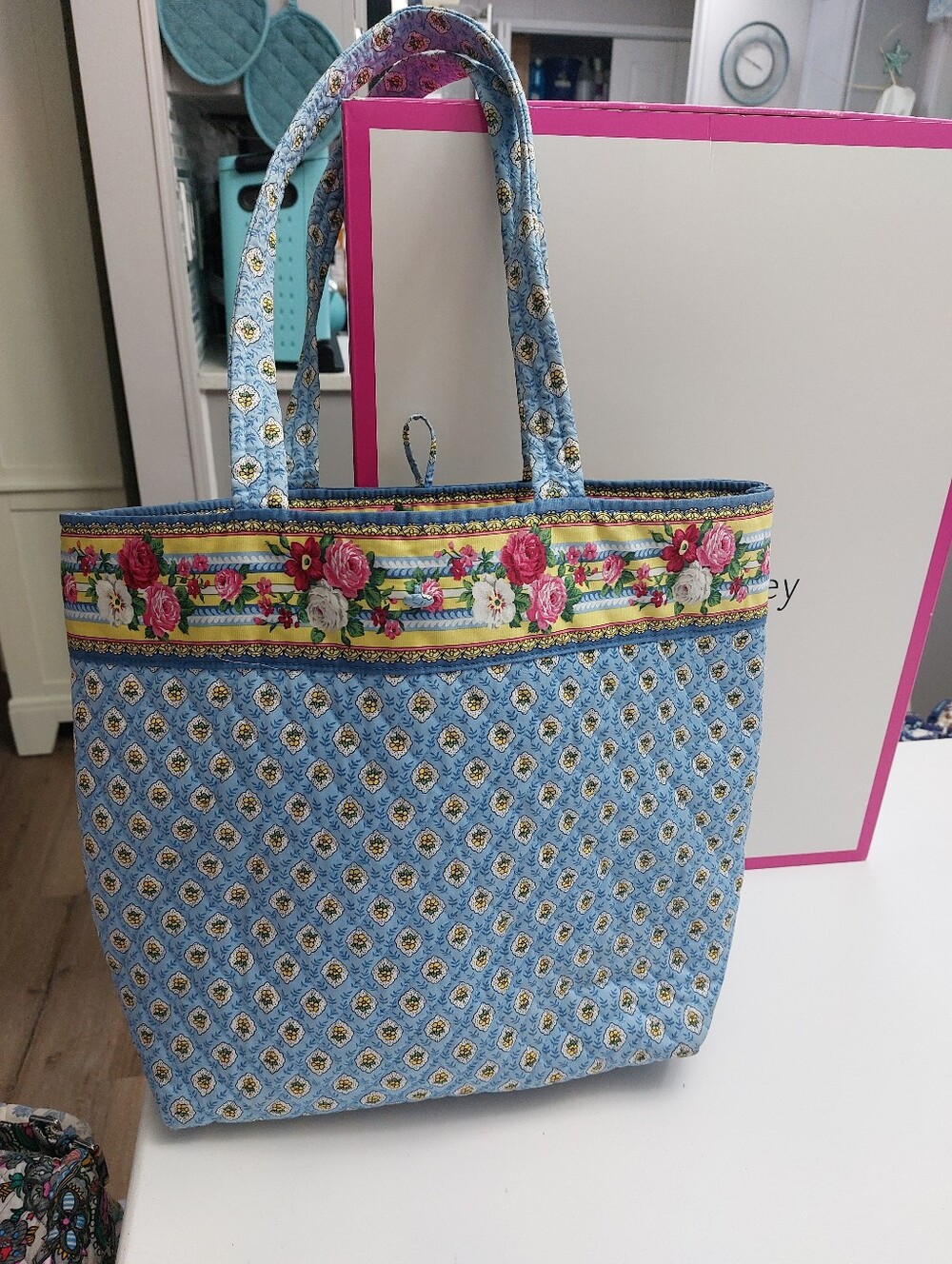 Vera Bradley Heritage Collection Button Tote NWOT Elizabeth Blue